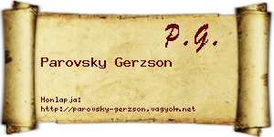 Parovsky Gerzson névjegykártya